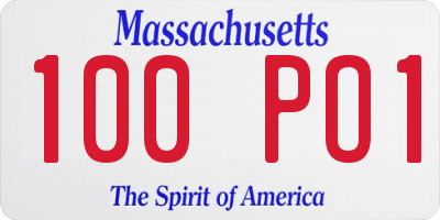 MA license plate 100PO1