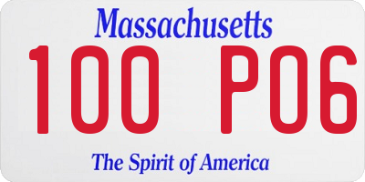 MA license plate 100PO6