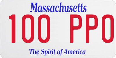 MA license plate 100PP0