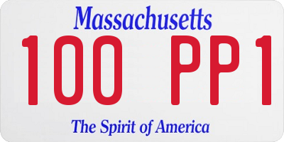 MA license plate 100PP1