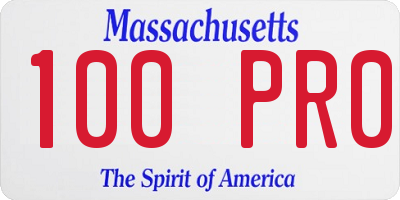 MA license plate 100PR0