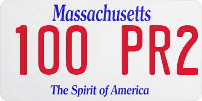 MA license plate 100PR2