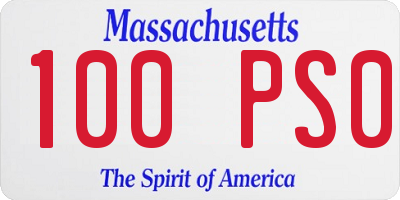 MA license plate 100PS0