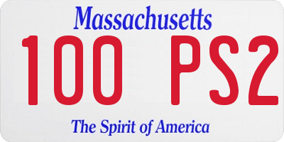 MA license plate 100PS2