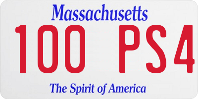 MA license plate 100PS4