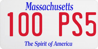 MA license plate 100PS5