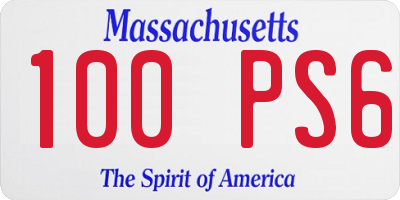 MA license plate 100PS6