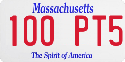 MA license plate 100PT5