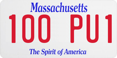 MA license plate 100PU1