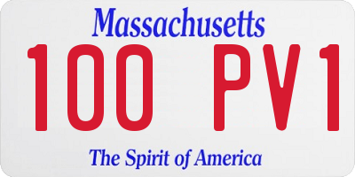 MA license plate 100PV1