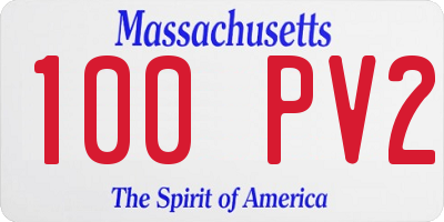 MA license plate 100PV2
