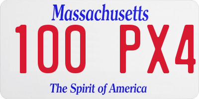 MA license plate 100PX4