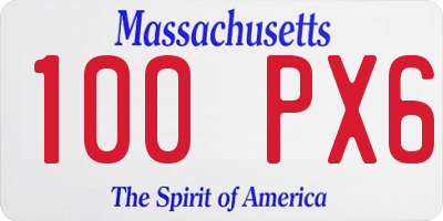 MA license plate 100PX6