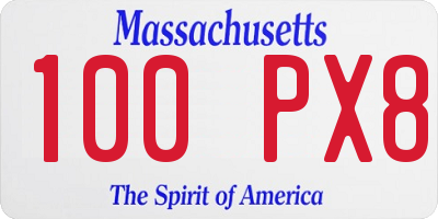 MA license plate 100PX8