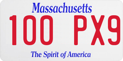 MA license plate 100PX9