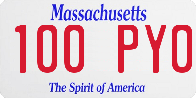 MA license plate 100PY0