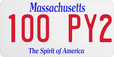 MA license plate 100PY2