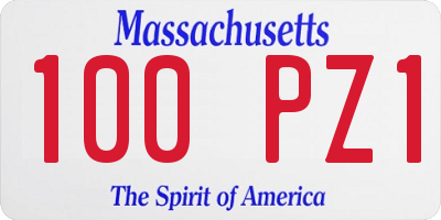 MA license plate 100PZ1