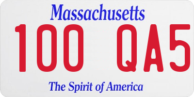 MA license plate 100QA5