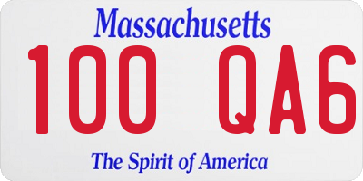 MA license plate 100QA6