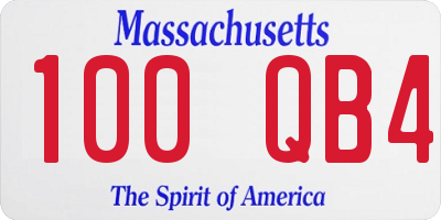 MA license plate 100QB4