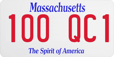 MA license plate 100QC1