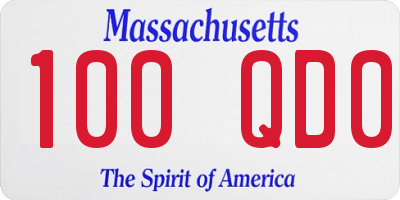 MA license plate 100QD0