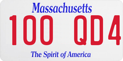 MA license plate 100QD4