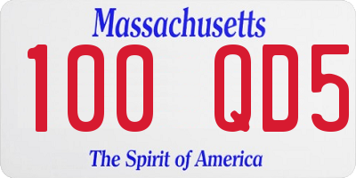 MA license plate 100QD5