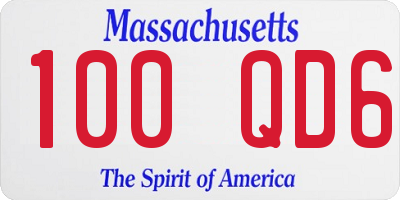 MA license plate 100QD6