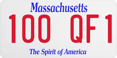 MA license plate 100QF1