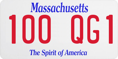 MA license plate 100QG1