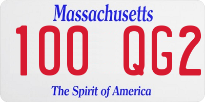 MA license plate 100QG2