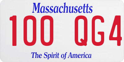 MA license plate 100QG4