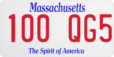 MA license plate 100QG5