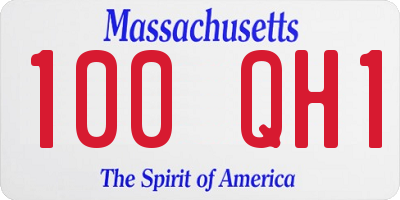 MA license plate 100QH1