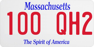 MA license plate 100QH2