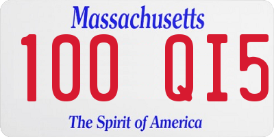 MA license plate 100QI5