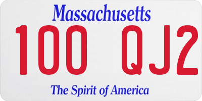 MA license plate 100QJ2