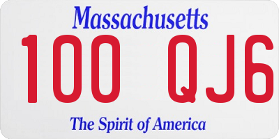 MA license plate 100QJ6
