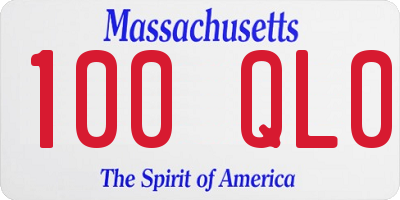 MA license plate 100QL0