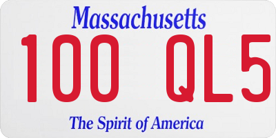 MA license plate 100QL5