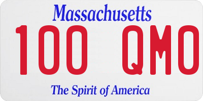 MA license plate 100QM0