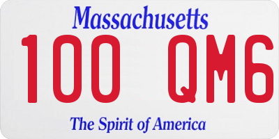 MA license plate 100QM6