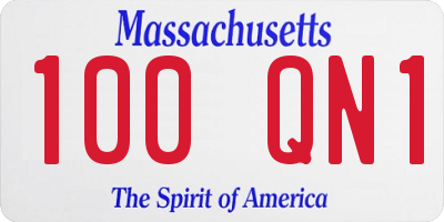 MA license plate 100QN1