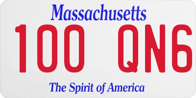 MA license plate 100QN6
