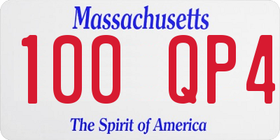 MA license plate 100QP4