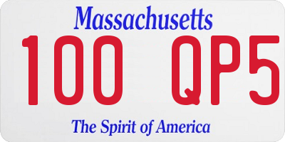 MA license plate 100QP5