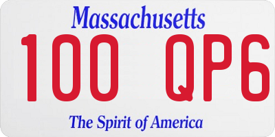 MA license plate 100QP6