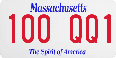 MA license plate 100QQ1